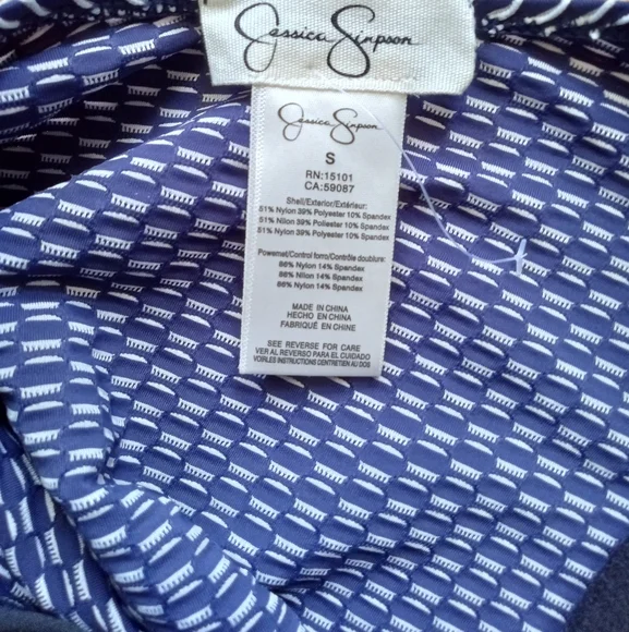 JESSICA SIMPSON Set Tankinki Swimsuit Navy White Two Pieces - Picture 9 of 11